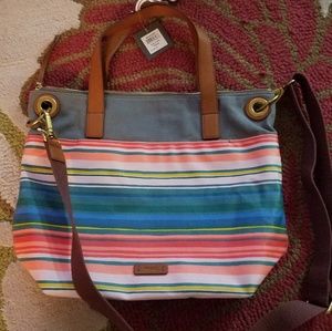 FOSSIL Keely tote stripe handbag